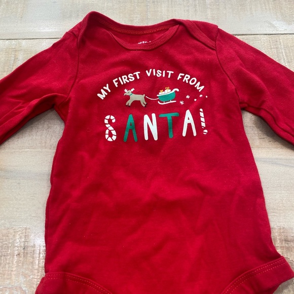 Carters My First Visit from SANTA Christmas onesie - Picture 2 of 6